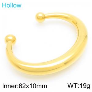 Fashionable and personalized stainless steel 62 × 10mm creative beads irregular C-shaped opening women's temperament gold bracelet - KB191576-GC