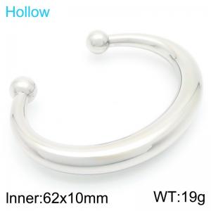 Fashionable and personalized stainless steel 62 × 10mm creative beads irregular C-shaped opening women's temperament silver bracelet - KB191577-GC