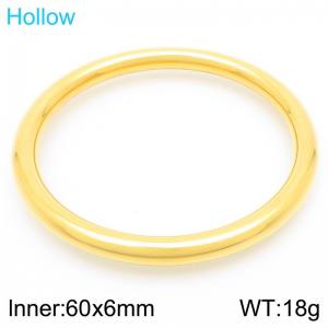 Fashionable and personalized stainless steel 60 × 6mm smooth circle women's temperament gold bangle - KB191578-GC