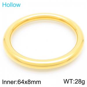 Fashionable and personalized stainless steel 64 × 8mm smooth circle women's temperament gold bangle - KB191582-GC