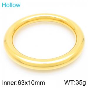 Fashionable and personalized stainless steel 63 × 10mm smooth circle women's temperament gold bangle - KB191584-GC