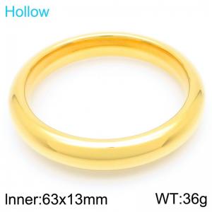 Fashionable and personalized stainless steel 63 × 13mm smooth circle women's temperament gold bangle - KB191586-GC