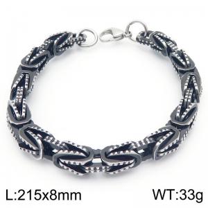 European and American fashion personality stainless steel 215 × 8mm special chain lobster buckle domineering retro black  bracelet - KB191731-Z