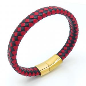 Stainless Steel Leather Bracelet - KB202340-JZ