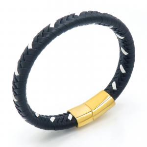 Stainless Steel Leather Bracelet - KB202342-JZ