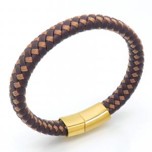 Stainless Steel Leather Bracelet - KB202348-JZ