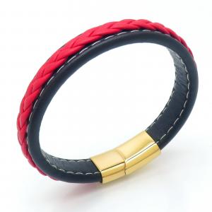 Stainless Steel Leather Bracelet - KB202350-JZ