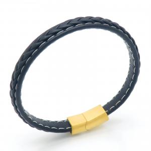 Stainless Steel Leather Bracelet - KB202352-JZ