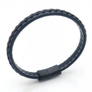 Stainless Steel Leather Bracelet - KB202353-JZ