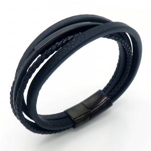 Stainless Steel Leather Bracelet - KB202361-JZ