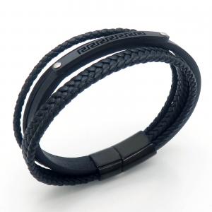 Stainless Steel Leather Bracelet - KB202362-JZ