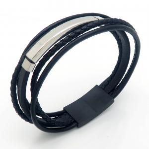 Stainless Steel Leather Bracelet - KB202369-JZ