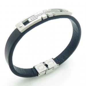 Stainless Steel Leather Bracelet - KB202372-JZ