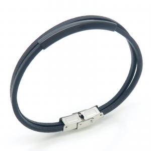 Stainless Steel Leather Bracelet - KB202373-JZ