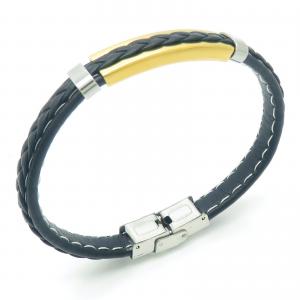 Stainless Steel Leather Bracelet - KB202374-JZ