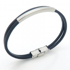 Stainless Steel Leather Bracelet - KB202375-JZ