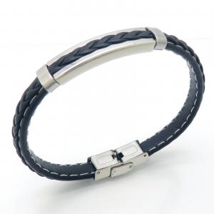 Stainless Steel Leather Bracelet - KB202376-JZ