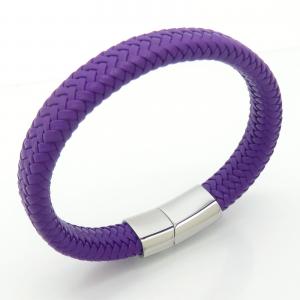 Stainless Steel Leather Bracelet - KB202378-JZ