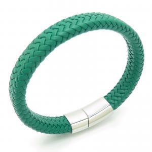 Stainless Steel Leather Bracelet - KB202380-JZ