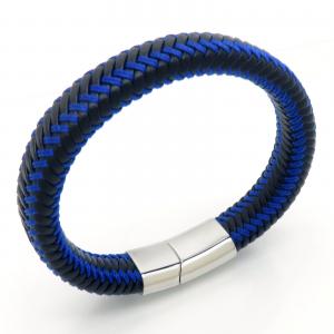 Stainless Steel Leather Bracelet - KB202384-JZ