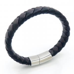 Stainless Steel Leather Bracelet - KB202388-JZ