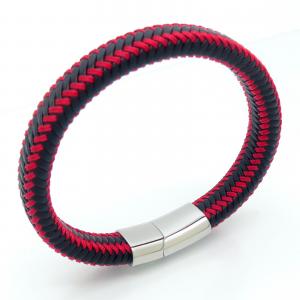 Stainless Steel Leather Bracelet - KB202391-JZ