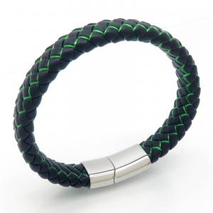 Stainless Steel Leather Bracelet - KB202392-JZ