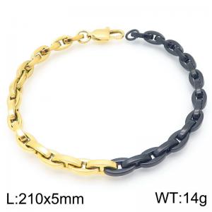 Fashionable stainless steel 210 × 5mm creative O-shaped chain Japanese buckle jewelry charm mixed color bracelet - KB202425-KFC