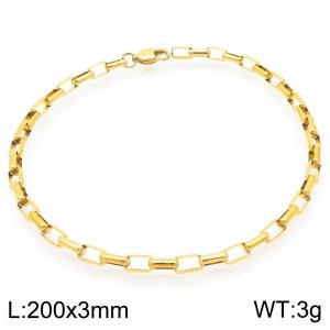 Stainless steel fashionable and simple 3mm long curved box chain bracelet - KB202493-Z