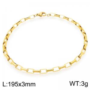 Stainless steel fashionable and simple 3mm long curved box chain bracelet - KB202495-Z