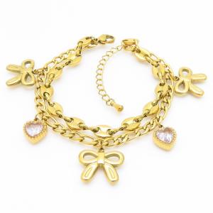 Stainless Steel Gold-plating Bracelet - KB202571-HM