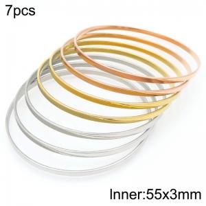 Stainless Steel Rose Gold-plating Bangle - KB202722-LO