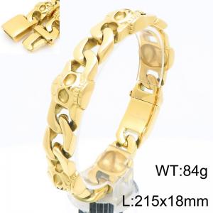 European and American fashion personality stainless steel creative skull Cuban chain special buckle temperament gold bracelet - KB202875-KJX