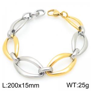 Fashionable large oval spliced stainless steel bracelet - KB202878-Z