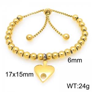Fashionable handmade bead pull handle rope paired with stainless steel heart-shaped pendant - KB202927-Z