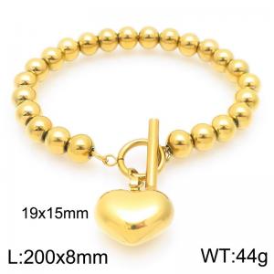 Fashionable and trendy stainless steel handmade bead string paired with hollow heart-shaped accessories - KB202965-Z