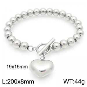 Fashionable and trendy stainless steel handmade bead string paired with hollow heart-shaped accessories - KB202966-Z