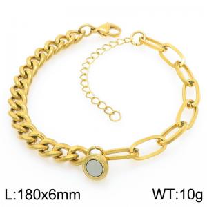Fashionable couple style heart to heart magnetic stainless steel splicing bracelet - KB202972-Z