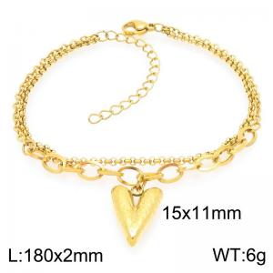 Personalized and trendy stainless steel double-layer splicing chain paired with heart-shaped accessories - KB202985-Z