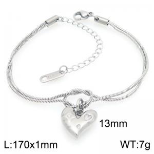 Personalized and trendy stainless steel double-layer snake chain paired with heart-shaped accessories - KB202988-Z