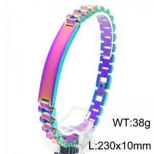 Fashionable and personalized stainless steel 230 × 10mm strap chain splicing curved plate accessories men's domineering colorful bracelet - KB203050-KFC