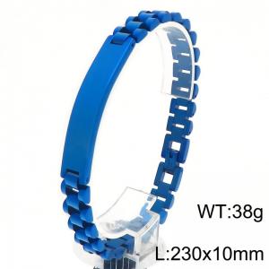 Fashionable and personalized stainless steel 230 × 10mm strap chain splicing curved plate accessories men's domineering color bracelet - KB203051-KFC