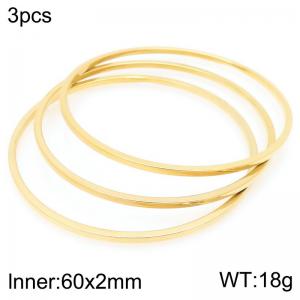 Stainless Steel Gold-plating Bangle - KB203092-LO