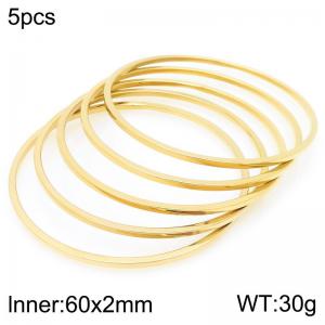 Stainless Steel Gold-plating Bangle - KB203093-LO