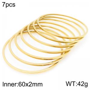 Stainless Steel Gold-plating Bangle - KB203094-LO