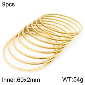 Stainless Steel Gold-plating Bangle - KB203095-LO