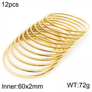 Stainless Steel Gold-plating Bangle - KB203096-LO