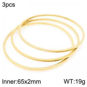 Stainless Steel Gold-plating Bangle - KB203098-LO