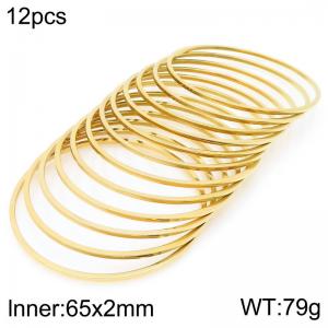 Stainless Steel Gold-plating Bangle - KB203102-LO