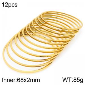 Stainless Steel Gold-plating Bangle - KB203108-LO